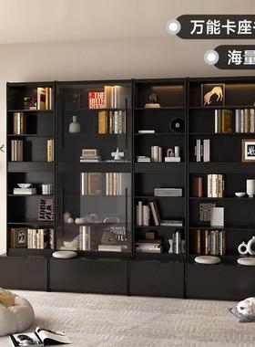 全到实橡木卡座LAR书柜储物架柜置物架书落地木一体顶办公室书房