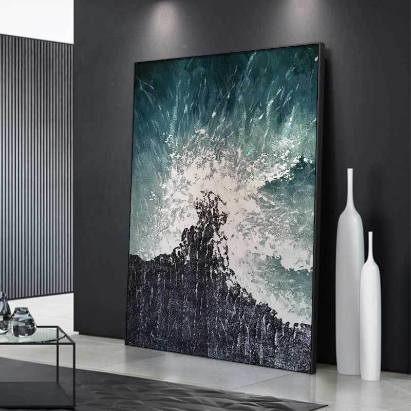 壁黑白客厅油挂画抽象LYLY黑色肌理入户玄关轻画装饰画现代简约画