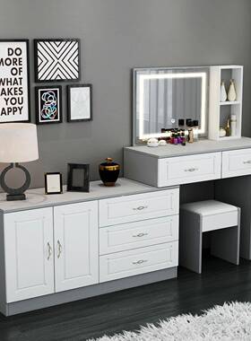 N5梳妆台灰色简约经济型卧室客桌厅欧式视电灯F76ST88S柜伸缩带黑