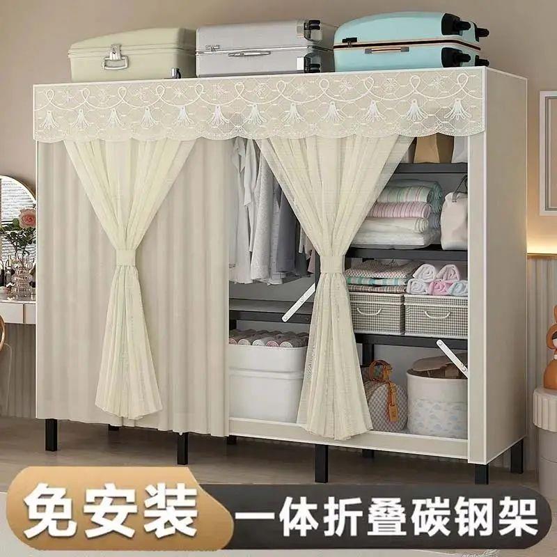 免安装DNG折衣柜家用卧室易实衣柜结组装加粗加厚简布衣柜新叠款