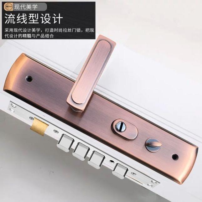 防盗OEL门大锁套装家用通型不锈钢双开门锁具木门锁整用套防C级盗