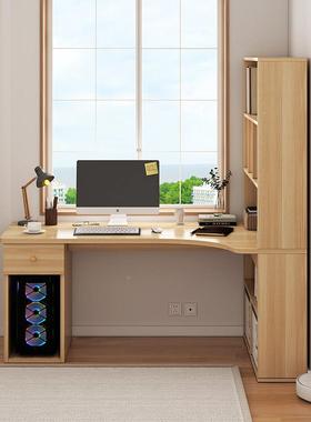 电脑式桌桌转角书字书架书柜一台体桌子简约家用卧室学OIR生学习