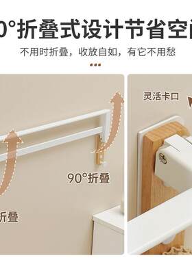 轻奢实木原木风浴室毛间无品牌/巾架生卫单双杠置物架原木奶油毛