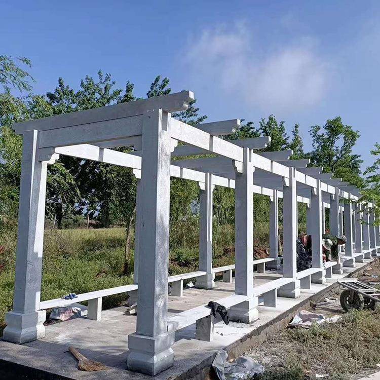 石雕凉亭子闲石长休廊庭院户外萄景观石雕凉花凉亭架亭葡架长廊