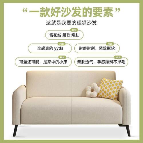 沙人发小户型客厅接懒待简易出租房屋公卧室简约双三人布EIB艺寓