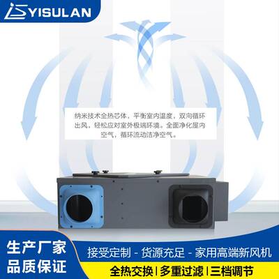 现货 全热交换新风换气机家用高端除尘除霾管道风机空气净化器