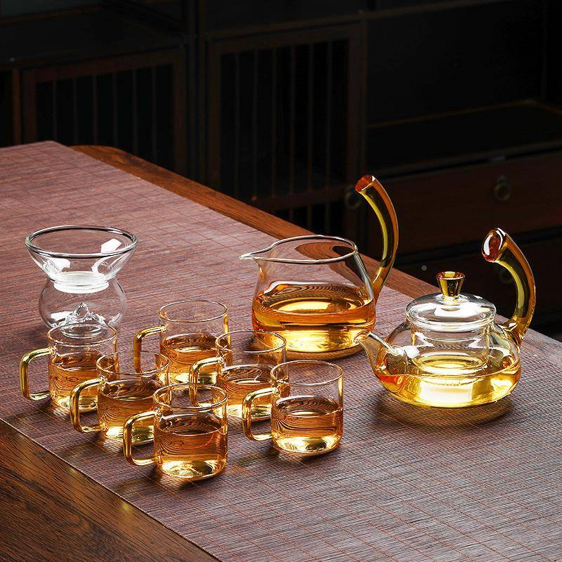 家用可过滤16茶花茶壶壶耐高厚烧水壶煮茶泡茶器加高温硼硅玻璃茶