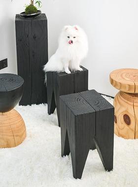 实木木凳墩坐矮凳圆凳休闲茶几边民几宿酒店设计师创84457意摆件