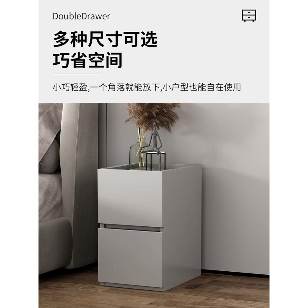 I9EF767MT7HK床头柜窄边极简意0式安装极窄3公分4cm宽设计感0小型