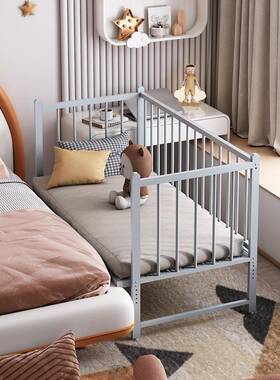 f儿童接床带延边无缝衔t接防F775J768床摔宝宝拼单人加高护栏铁艺