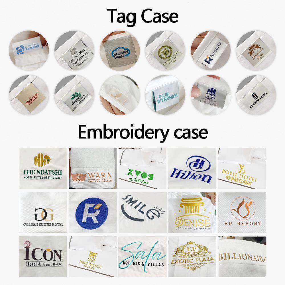 宾酒店草馆床上用品酒店布草四件套纯棉白色贡条纹枕缎套布民宿床