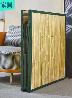 竹F767T698条竹板床家可折叠人床.米简易固出租屋床加用午休床单