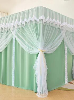 双F77695S7层遮光宫蚊帐床幔布挡帘风封闭一体式.防尘落地廷双人