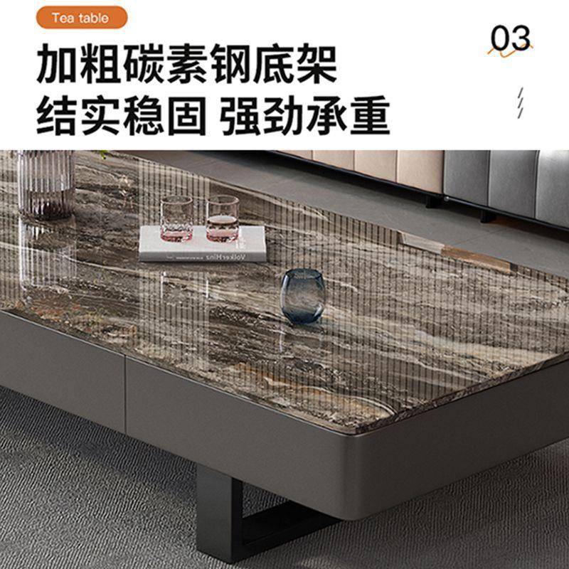 岩板茶几家厅用小户型意式极简轻奢长方形办公HWD室计师设落客地
