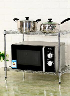 新品厨房置物架双微波炉架层烤箱架调不F5M5HT8T锈钢色金属收能纳