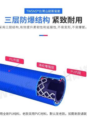 twss山斯高压气管PU气管TSF软管PVC夹氮汽管耐气动工具纱n气管空