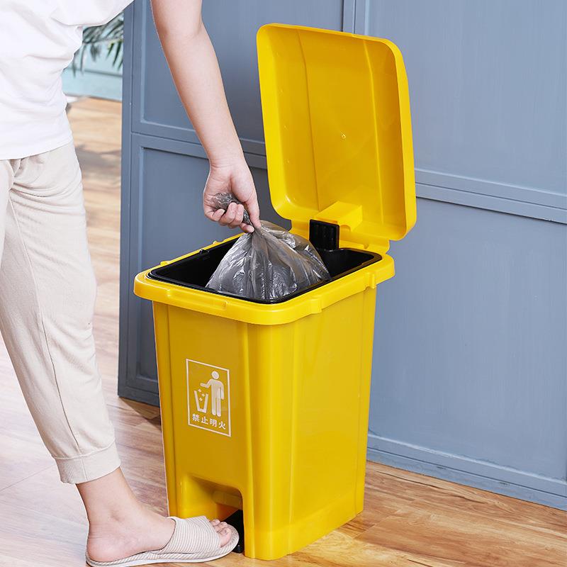 加厚户外业带盖大号家环卫工1wh63548桶翻盖带室外轮脚踏垃圾桶用