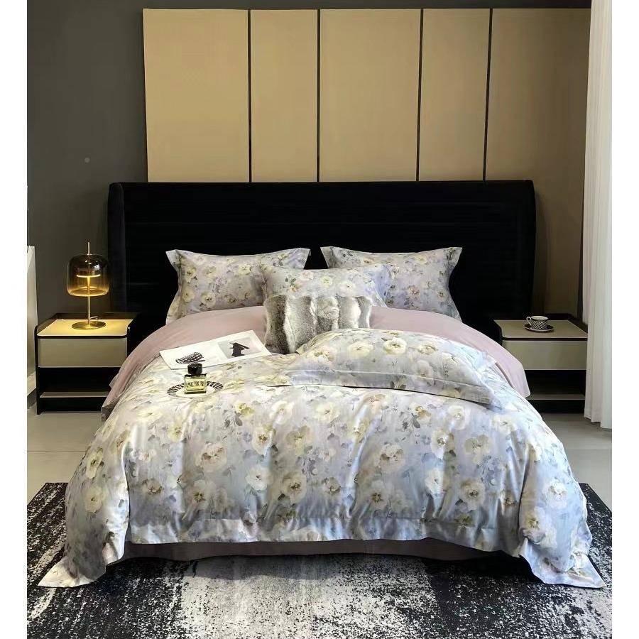 全冬棉贡缎磨毛四件纯NMY棉数码印花秋加厚保暖床上件用品4套套美