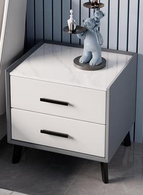 实床头柜简现代IPJ2025新款家用卧室出木租房小户型岩板收年纳约