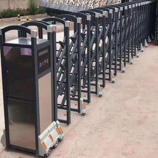 不锈钢伸缩门折叠铝金电自动无轨推拉门学动合校电动门工地封870