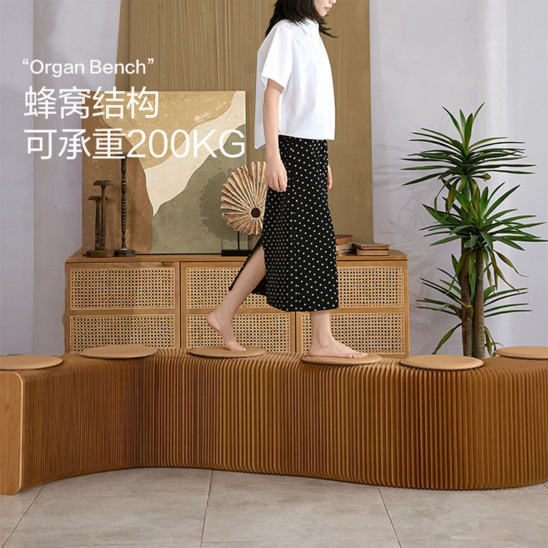 简约创意伸缩风琴折叠纸凳子多功能长条凳客厅卧室便捷省空间长凳