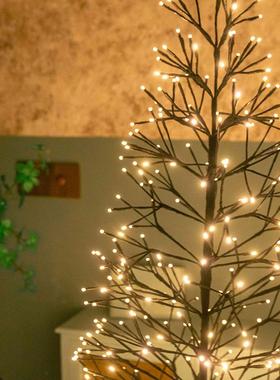 源头直红爆款LED仿诞真黑色圣树灯节日氛围销灯饰AMD跨境网款树灯