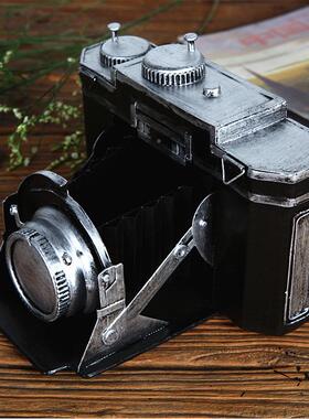 复古照相机摄铁皮相机模型影道具酒吧家老998居装放摆件式映机模