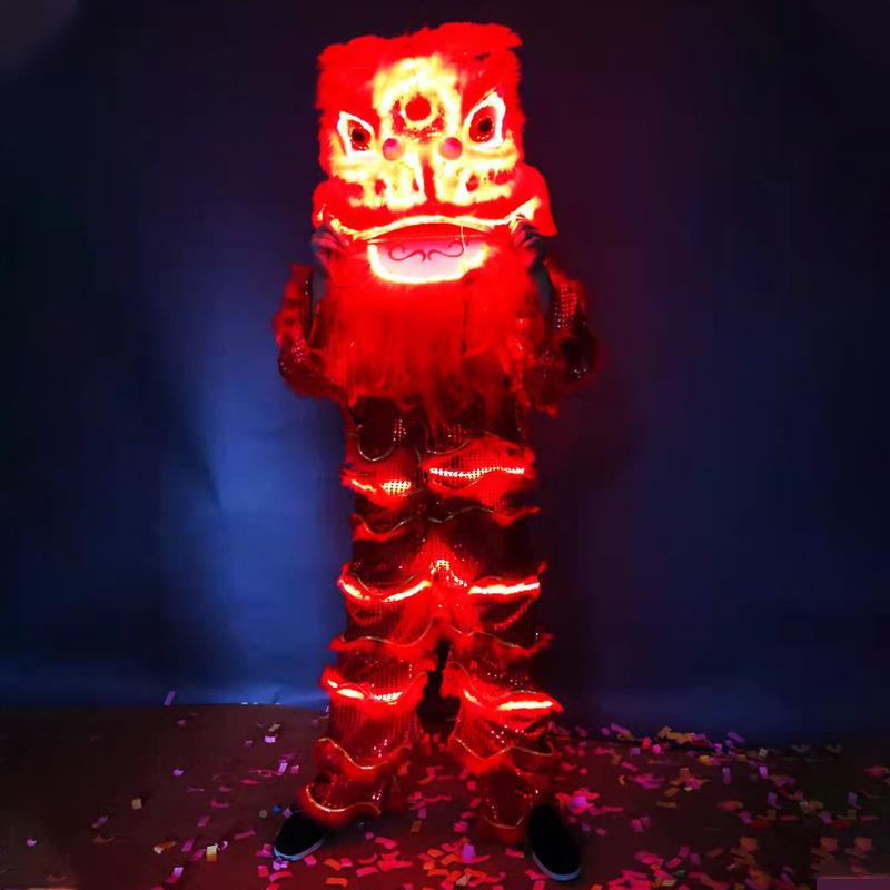 整舞狮服单人套装发舞光狮节目表PJL演道具成人南狮北狮醒狮服狮