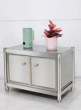 架储物架烤箱架不锈钢带高AL102717柜门微炉收纳物架双置层波地落