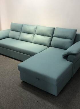 多能沙发床可储物乳功胶中小户型L型角客厅折叠懒人沙发转BK016床