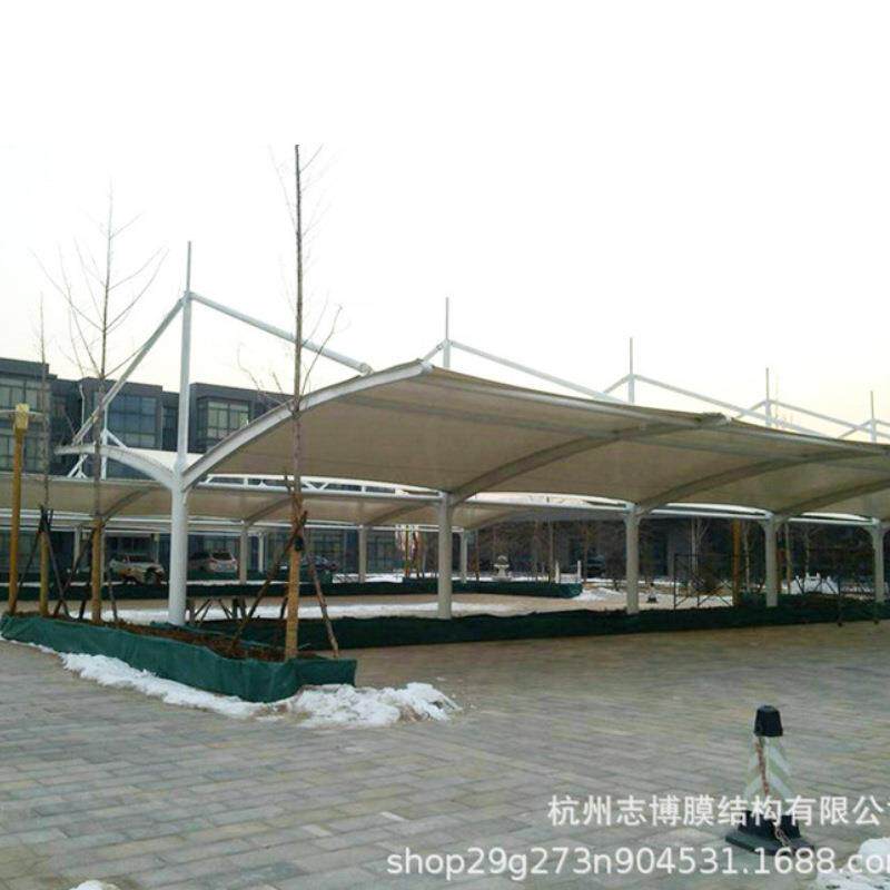 自行车膜构汽车棚拉户外张膜遮阳车棚加038油站结电桩充抗压停车