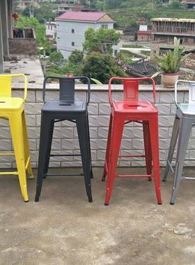 铁艺靠金属凳子背椅子简吧约现代欧式金子属铁皮9291凳创意吧台酒