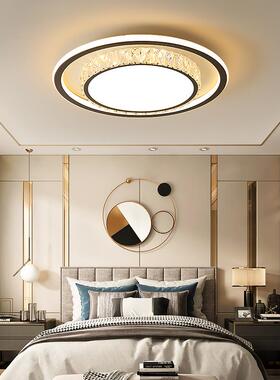 山灯具圆水晶灯2501025年流行厅灯大气中长方形主卧室房间客灯