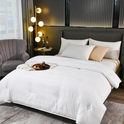 全0棉蚕丝被子秋冬被5228季提花10桑蚕丝纯色加厚纯棉芯宾馆民宿