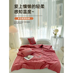 2026车载抱枕被子两用纯棉2026新款加大办公室午睡枕头毯马年