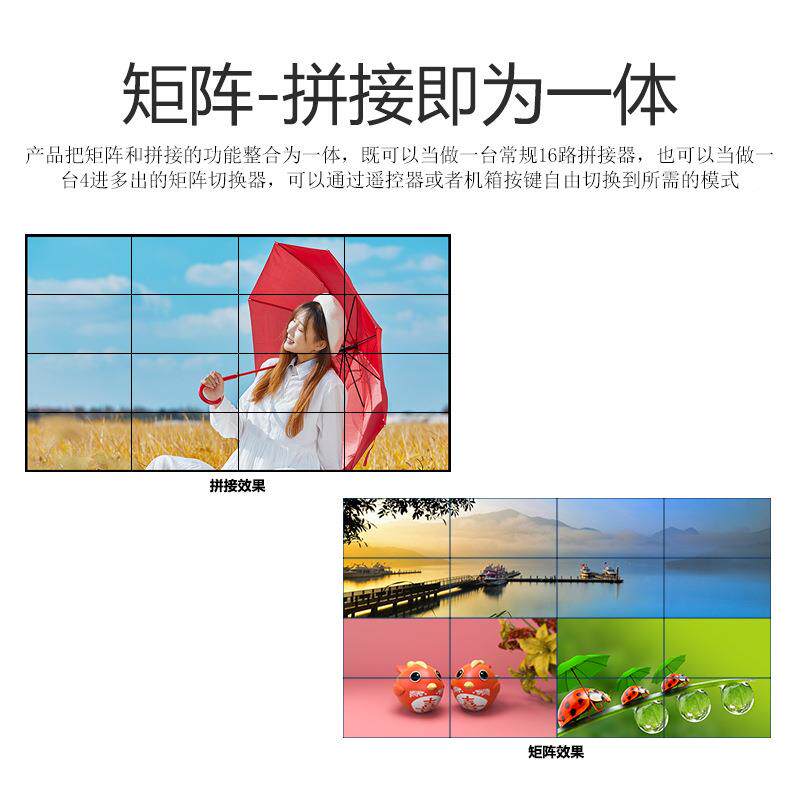 4进1出拼接多屏处理器5HDMI无数字矩阵RDQ切换器缝屏视频图像控制