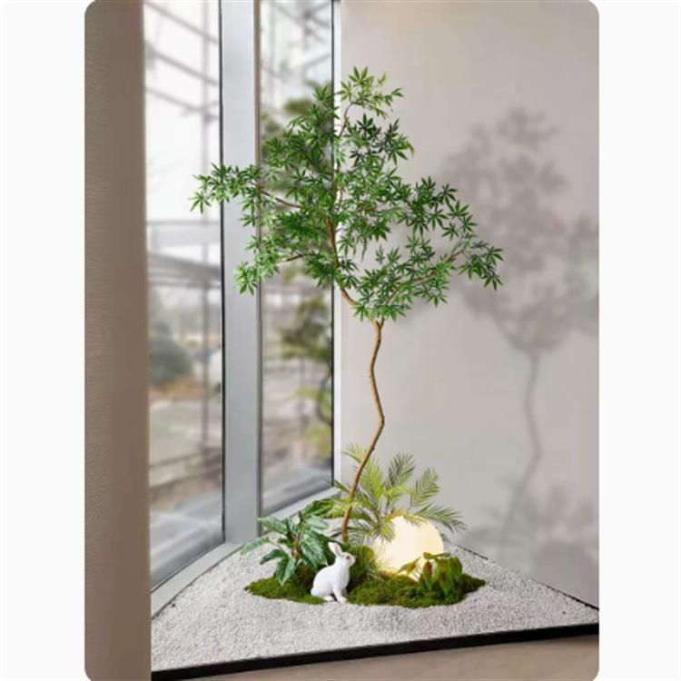 绿仿真南天竹装植物造景植微景观软家居玄关角落GIR楼梯下饰摆装