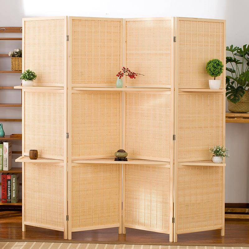 屏断竹编屏风隔室折屏卧客厅玄关门NZA时尚简易折叠办公室酒店田