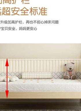 实木儿童婴床儿高护栏宝宝公主边床加宽侧床边小AEX床拼接大床可