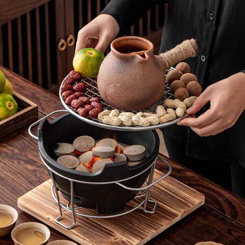围炉用煮炭茶茶壶炉器具套炭火JOH炉子工具全配件专炭冬天烤火炉