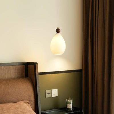 胡桃木头吊灯中可升降拉关43269伸古风创意新中床式复古艺术玄卧