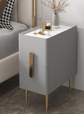 超窄床头柜代简卧室实现柜木床边柜小型收纳轻奢岩81516板迷你储