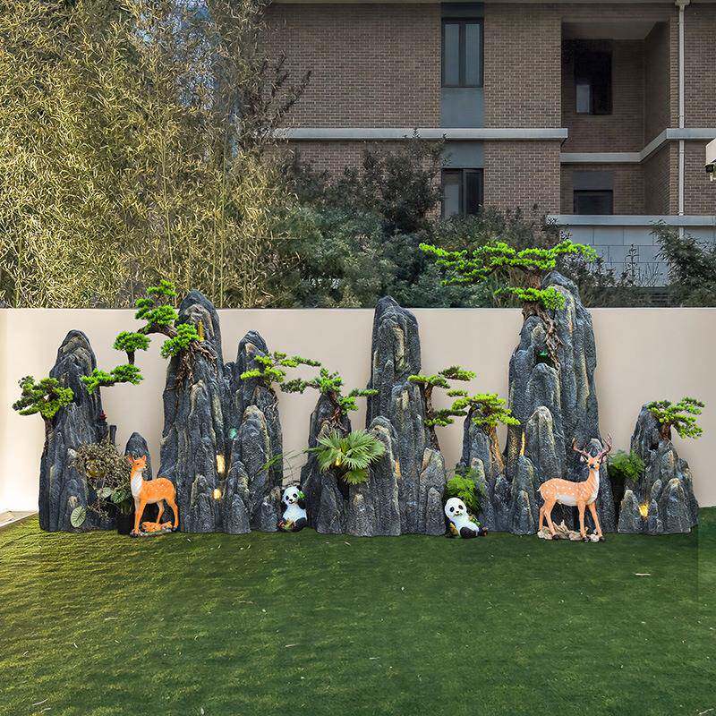 大司型山流水喷泉户外鱼缸造别景墅庭院花园酒店公假阳台INH装饰