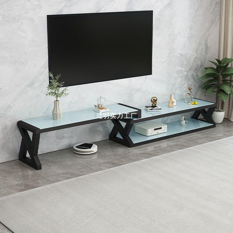 客厅电视柜钢化玻璃柜简客约现847茶几电视柜组厅合铁艺烤漆代茶