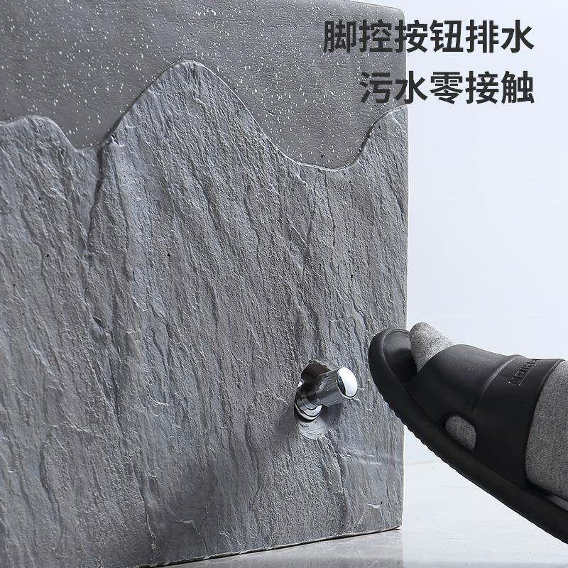 7家用阳台704拖把池L地盆生洗间卫人造石立柱盆酒店落地式仿古手