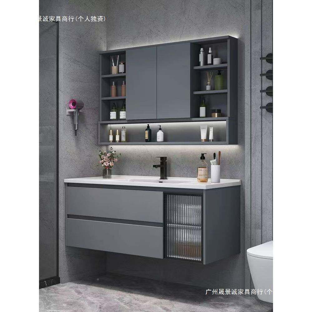风镜隐隐藏式浴室柜折叠简陶瓷一水体盆约卫生间洗82463脸柜收纳