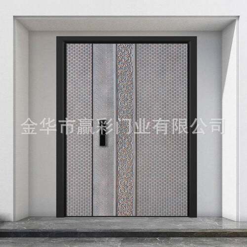 新款别墅大门防爆铸铝门自建房入户门智能双开门子母门进户门