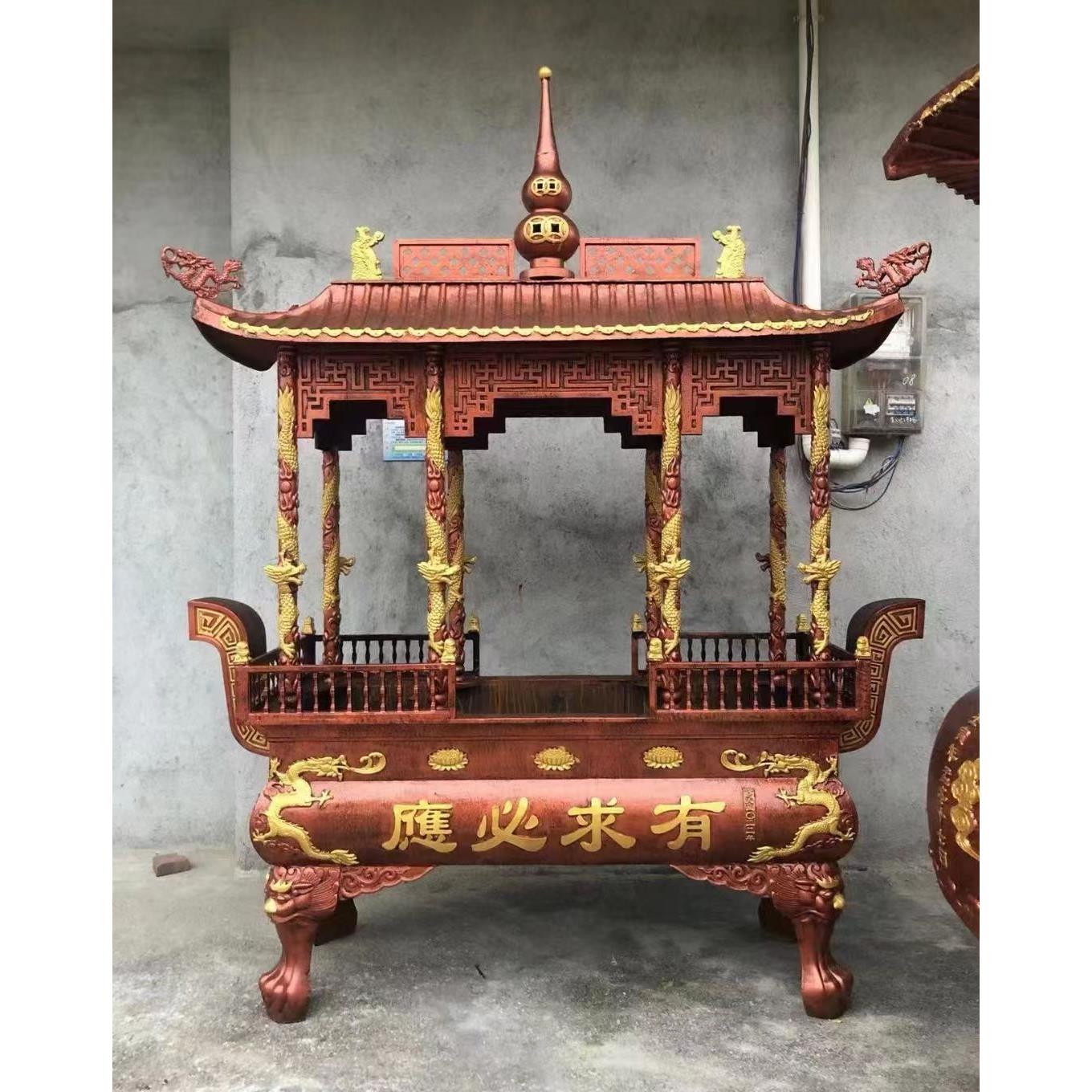 铸铁大型香炉铸造生铁户外彷古插香炉寺庙大香炉铁烧香炉烧纸炉