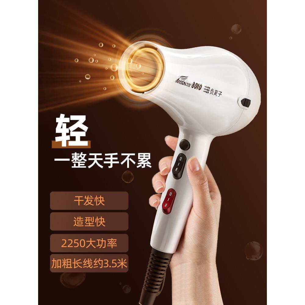 艾信8010电吹风机大功率负离子护发廊发型师专用静音速干家用风筒
