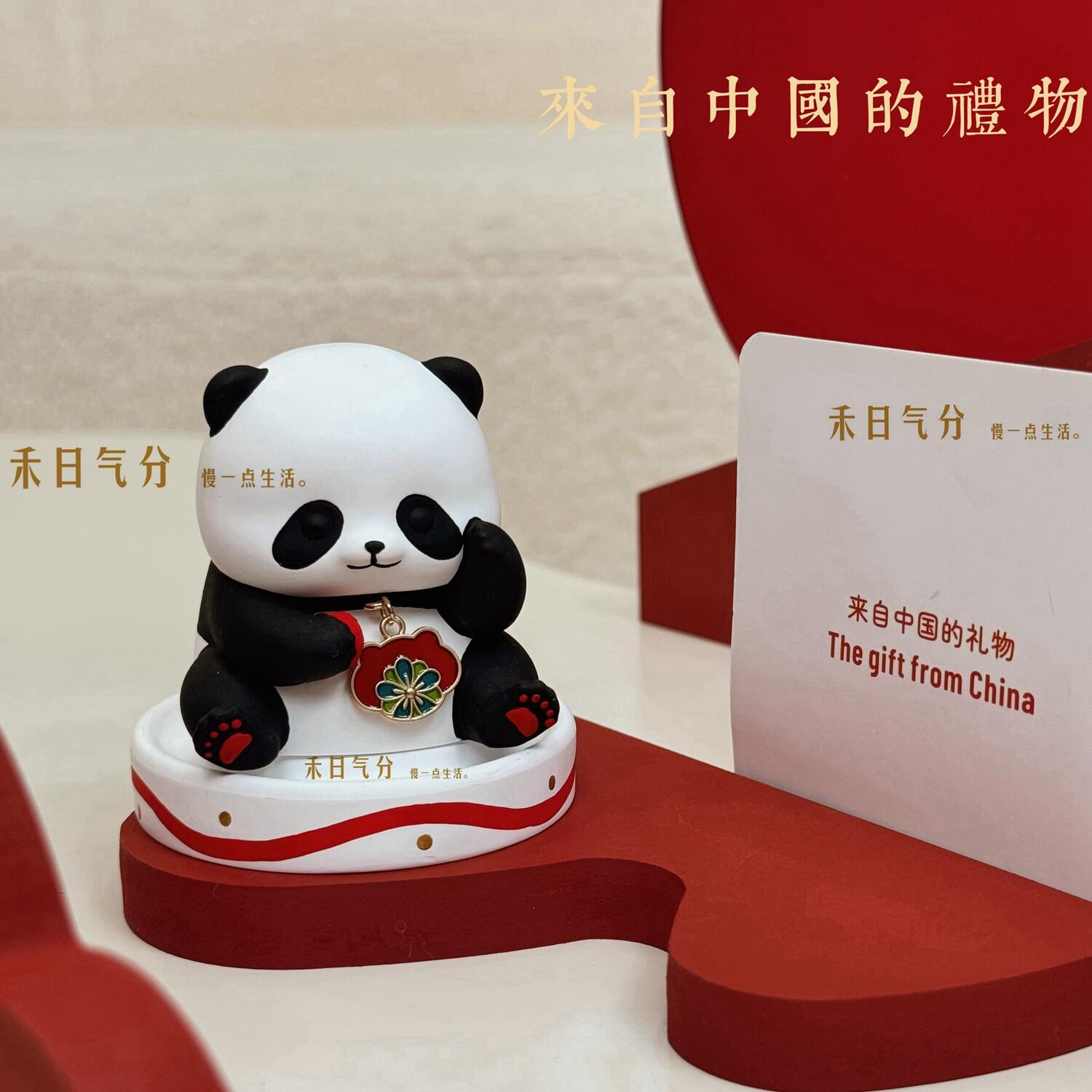 禾日气分·手绘招财纳福节节高升国宝熊猫香薰摆件送老外端午节礼